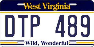 WV license plate DTP489