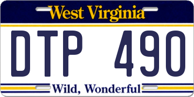 WV license plate DTP490