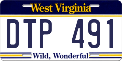 WV license plate DTP491