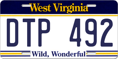 WV license plate DTP492
