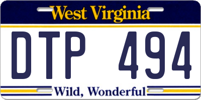 WV license plate DTP494