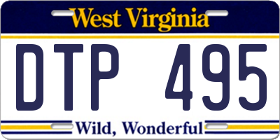 WV license plate DTP495