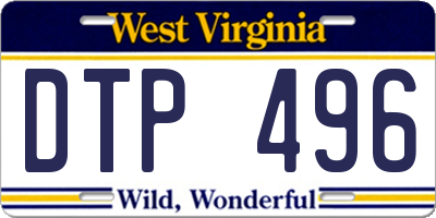 WV license plate DTP496