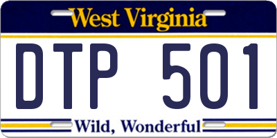 WV license plate DTP501