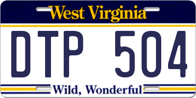 WV license plate DTP504