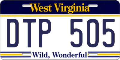 WV license plate DTP505
