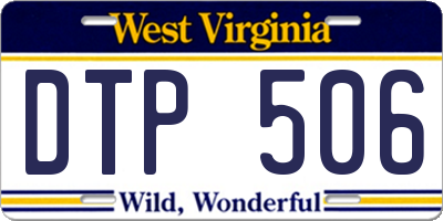 WV license plate DTP506