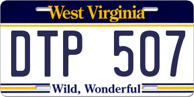 WV license plate DTP507