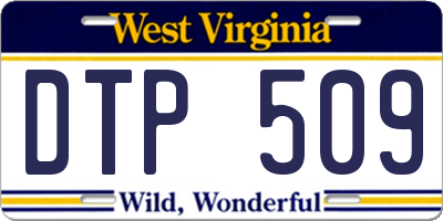 WV license plate DTP509