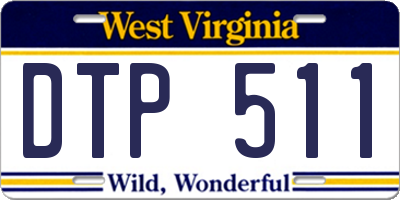 WV license plate DTP511