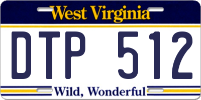 WV license plate DTP512