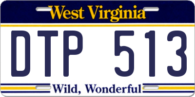 WV license plate DTP513