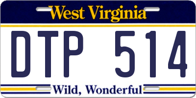 WV license plate DTP514