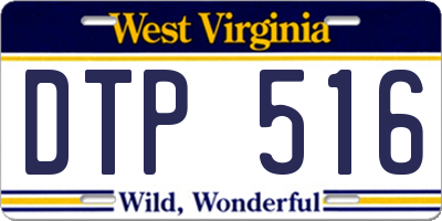 WV license plate DTP516