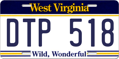 WV license plate DTP518