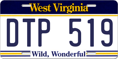 WV license plate DTP519