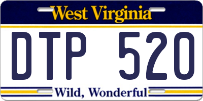 WV license plate DTP520