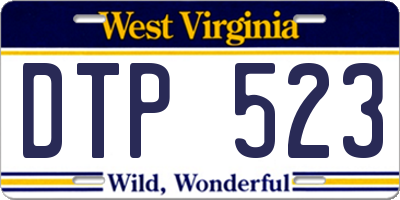 WV license plate DTP523