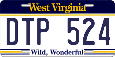 WV license plate DTP524