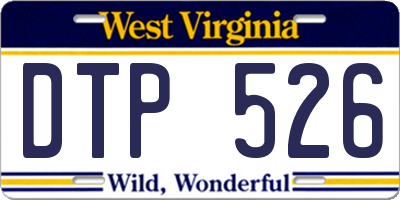 WV license plate DTP526
