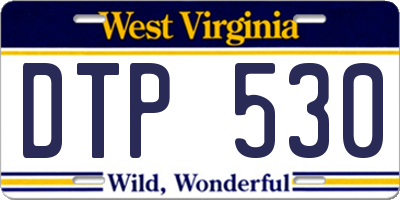 WV license plate DTP530