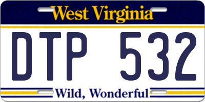 WV license plate DTP532