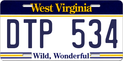 WV license plate DTP534