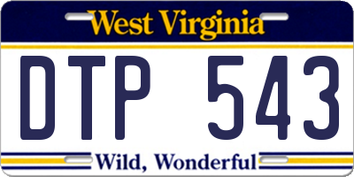 WV license plate DTP543