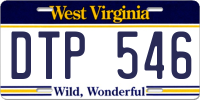 WV license plate DTP546