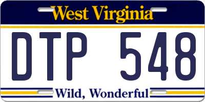 WV license plate DTP548