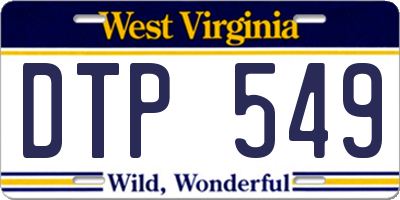 WV license plate DTP549