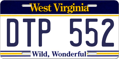 WV license plate DTP552