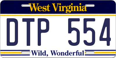 WV license plate DTP554