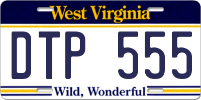 WV license plate DTP555