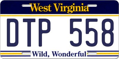WV license plate DTP558