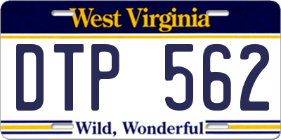 WV license plate DTP562