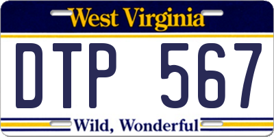 WV license plate DTP567