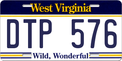 WV license plate DTP576