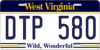 WV license plate DTP580