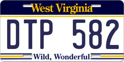 WV license plate DTP582