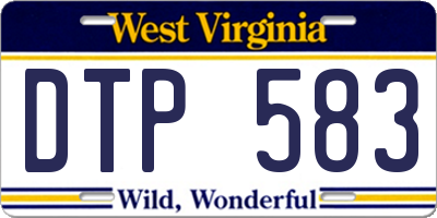 WV license plate DTP583
