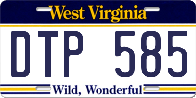 WV license plate DTP585