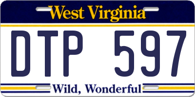 WV license plate DTP597