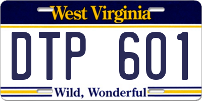 WV license plate DTP601
