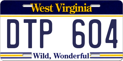WV license plate DTP604