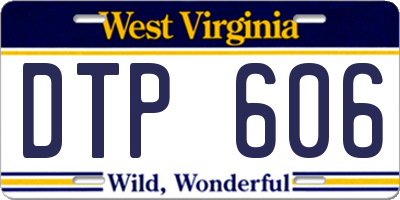 WV license plate DTP606