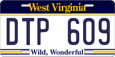 WV license plate DTP609