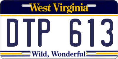 WV license plate DTP613