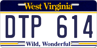 WV license plate DTP614