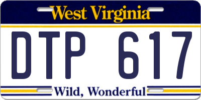 WV license plate DTP617
